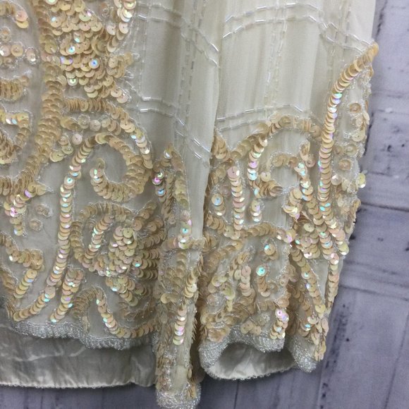 Vintage Swee Lo Silk Sequin Hand Beaded Jacket M - Picture 11 of 12